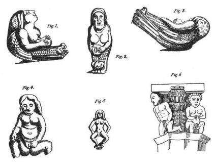 Plate showing several illustrations of fertility statues