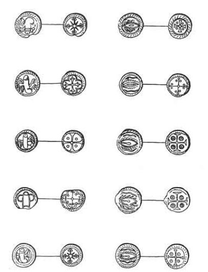 Plate showing illustrations of phallic and fertility ornaments