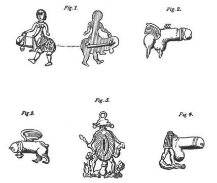 plate showing illustrations of phallic tokens