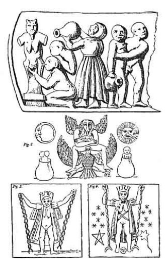 plate showing several naked figures with occult symbolism 